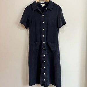 Talbots Navy Button-Front Dress